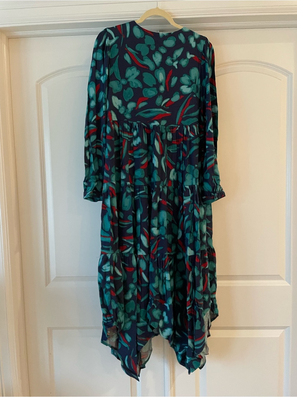 Westbound Teal, Navy & Red Floral High-Low Dress - Picture 4 of 5